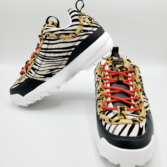 fila disruptor leopard print